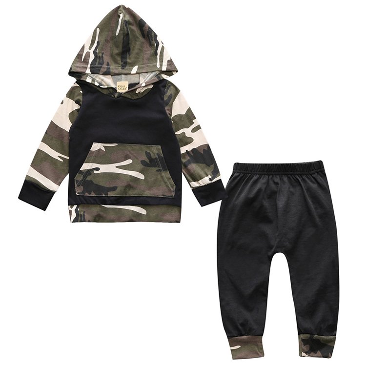 newborn baby clothes set 2pcs camouflage hooded baby clothing sets boys clothes sets