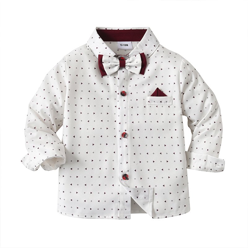 Hot Sale Handsome Boys Clothing Sets Vintage Suspenders Spring Autumn Long Sleeve Suits for Birthday Party Evening Performance
