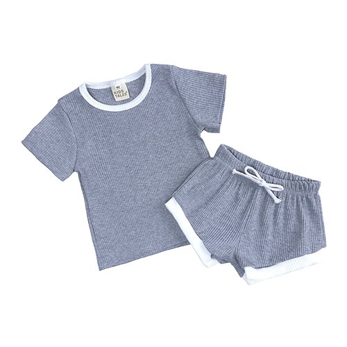 Toddler Kids Newborn Baby Boy Summer Casual Clothes Sets Solid Short Sleeve girls T-shirt Tops&Pants Outfit 2pc solid color sets
