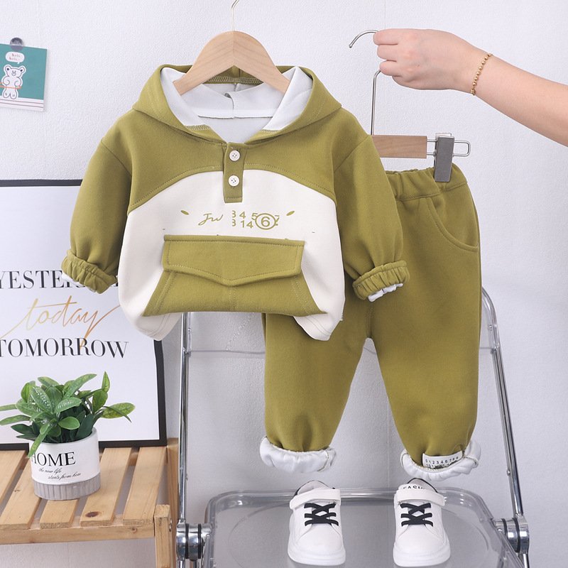 Spring Newborn Baby Boys Cartoon Panda Hoodie Long Pants Autumn Loving Boys Clothing Sets 3-4 Years