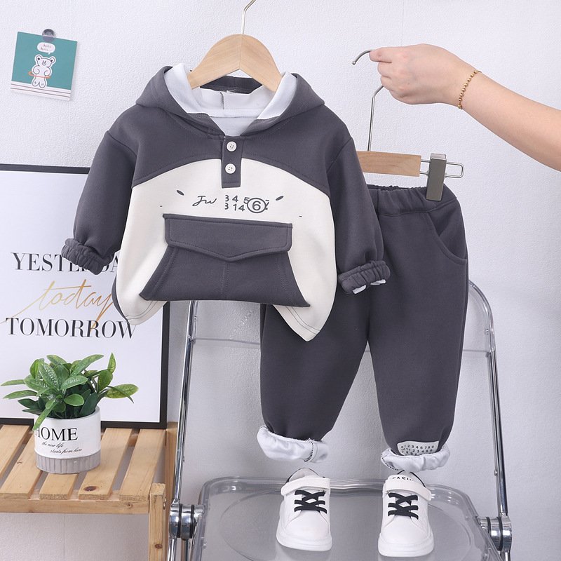 Spring Newborn Baby Boys Cartoon Panda Hoodie Long Pants Autumn Loving Boys Clothing Sets 3-4 Years