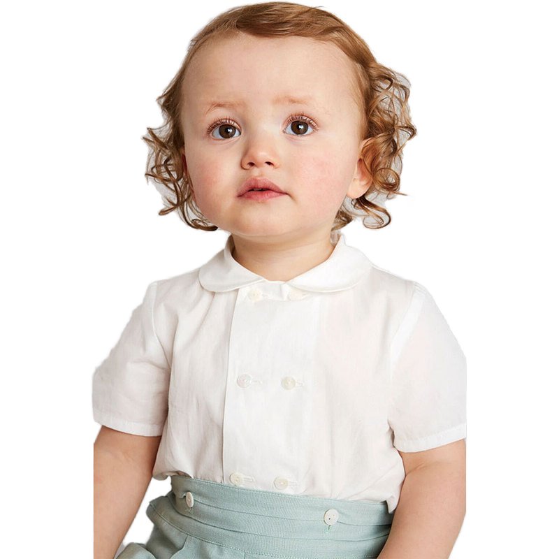 Wholesale Summer Kids Set Children Girl Wear Peter Pan Collar Shirt Shorts Boutique Baby Clothes Toddler Boy Clothing Dress Suit