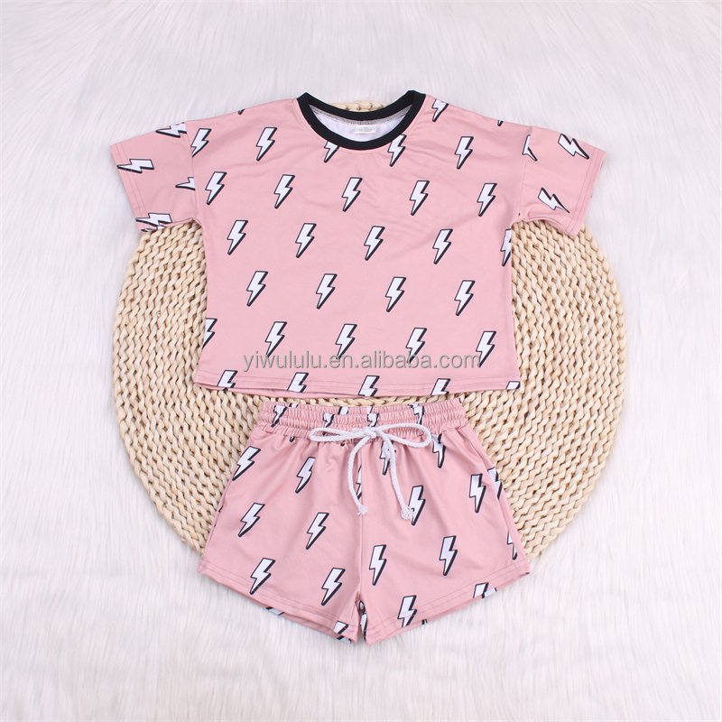 Wholesale Two Piece Kids Clothes Set Cotton Short Sleeve Custom Children Boys Clothing Sets