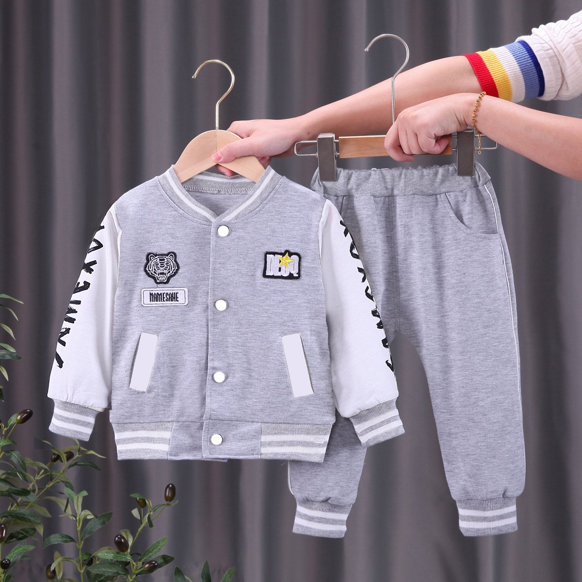 Kids Clothing Boys 0-4Years Spring Autumn Boy Outfits Baseball Uniform Long Sleeve Jacket Pants 2Pcs Children's Clothes A0839