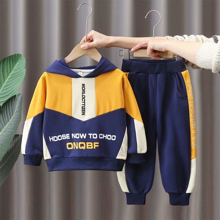Hot selling 76 long sleeves jeans 2pcs private label boutique kid boy clothing sets
