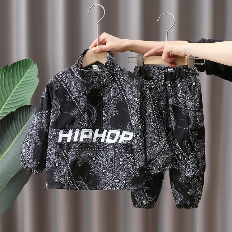 Hot selling 76 long sleeves jeans 2pcs private label boutique kid boy clothing sets