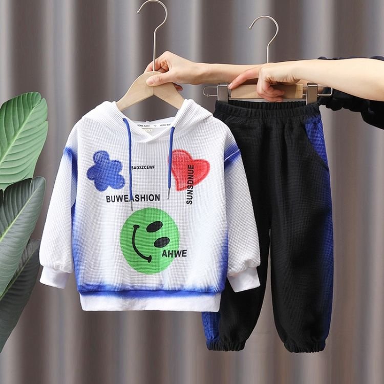 Hot selling 76 long sleeves jeans 2pcs private label boutique kid boy clothing sets