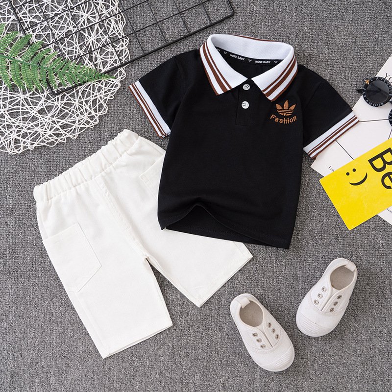 Children's suit new baby children's short sleeve two summer fashion POLO shirt