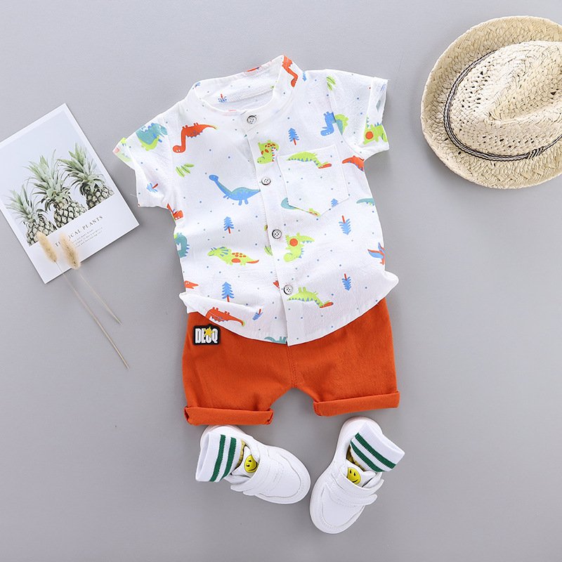 Toddler Infant Baby Boy Clothing Sets Short Sleeve T-shirt Tops Baby Boy Clothes Summer Toddler 2 Piece Sets