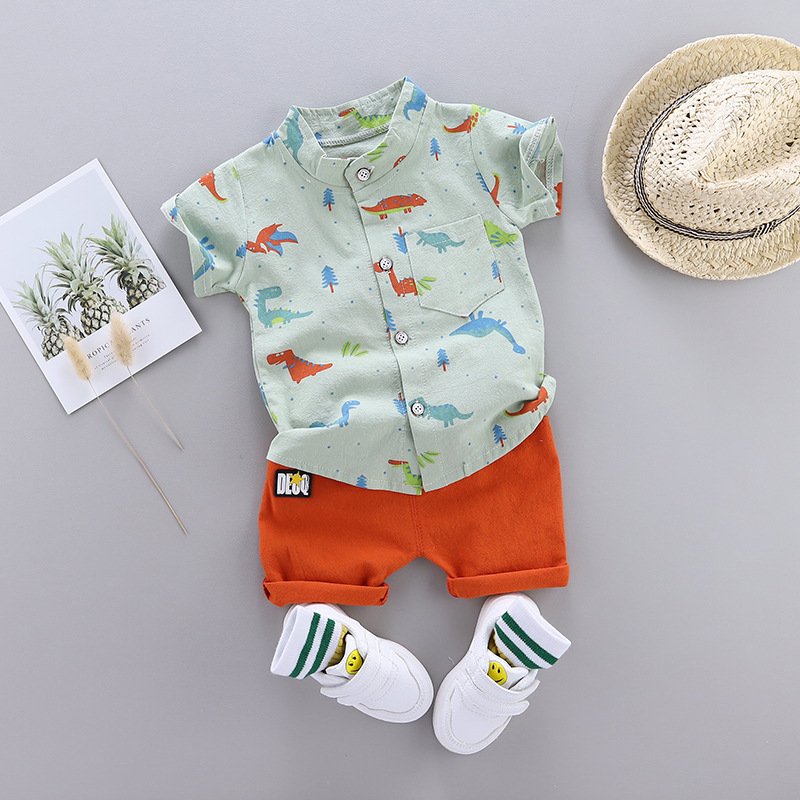 Toddler Infant Baby Boy Clothing Sets Short Sleeve T-shirt Tops Baby Boy Clothes Summer Toddler 2 Piece Sets