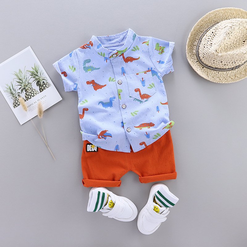 Toddler Infant Baby Boy Clothing Sets Short Sleeve T-shirt Tops Baby Boy Clothes Summer Toddler 2 Piece Sets