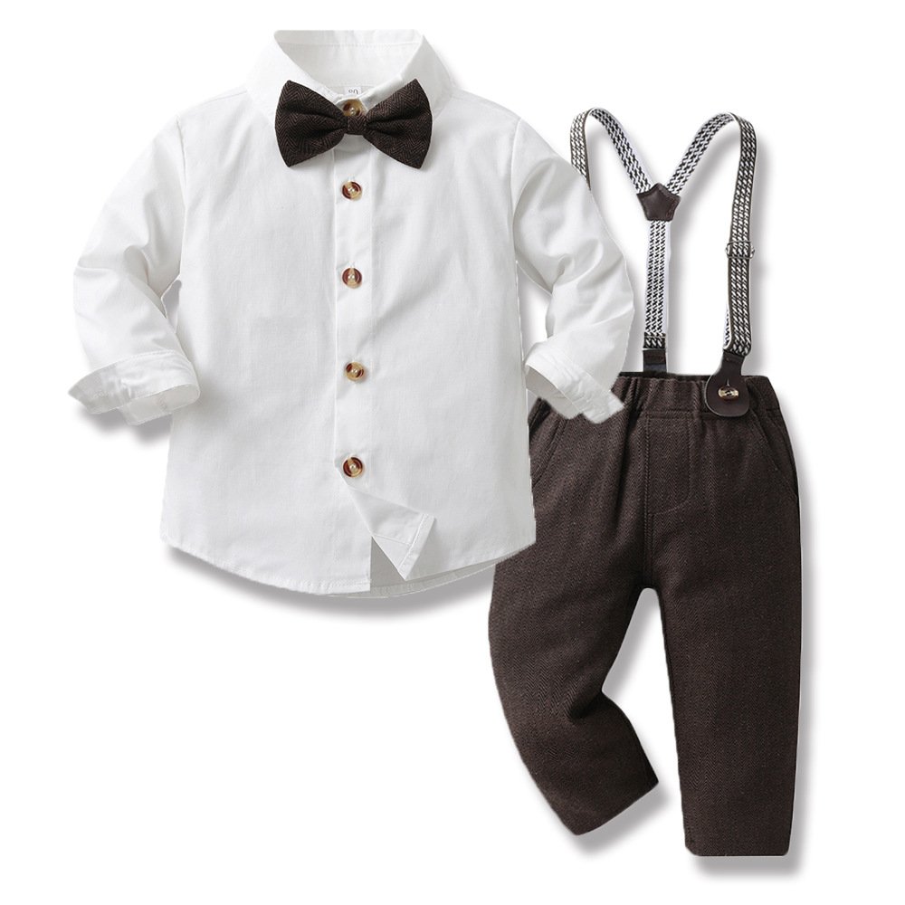Baby Boy Gentleman Vest Suit Kids Boys Clothing Set Suspender Pants Suit Kids Clothes Wedding Party Toddler Boys Clothing Set
