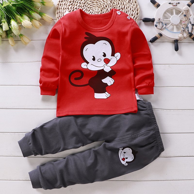 Free Sample TZ1001 clothing factory price fashion unisex full cotton baby cloths set new born infant 2pcs suit for boy girl