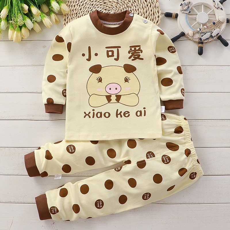 Free Sample TZ1001 clothing factory price fashion unisex full cotton baby cloths set new born infant 2pcs suit for boy girl