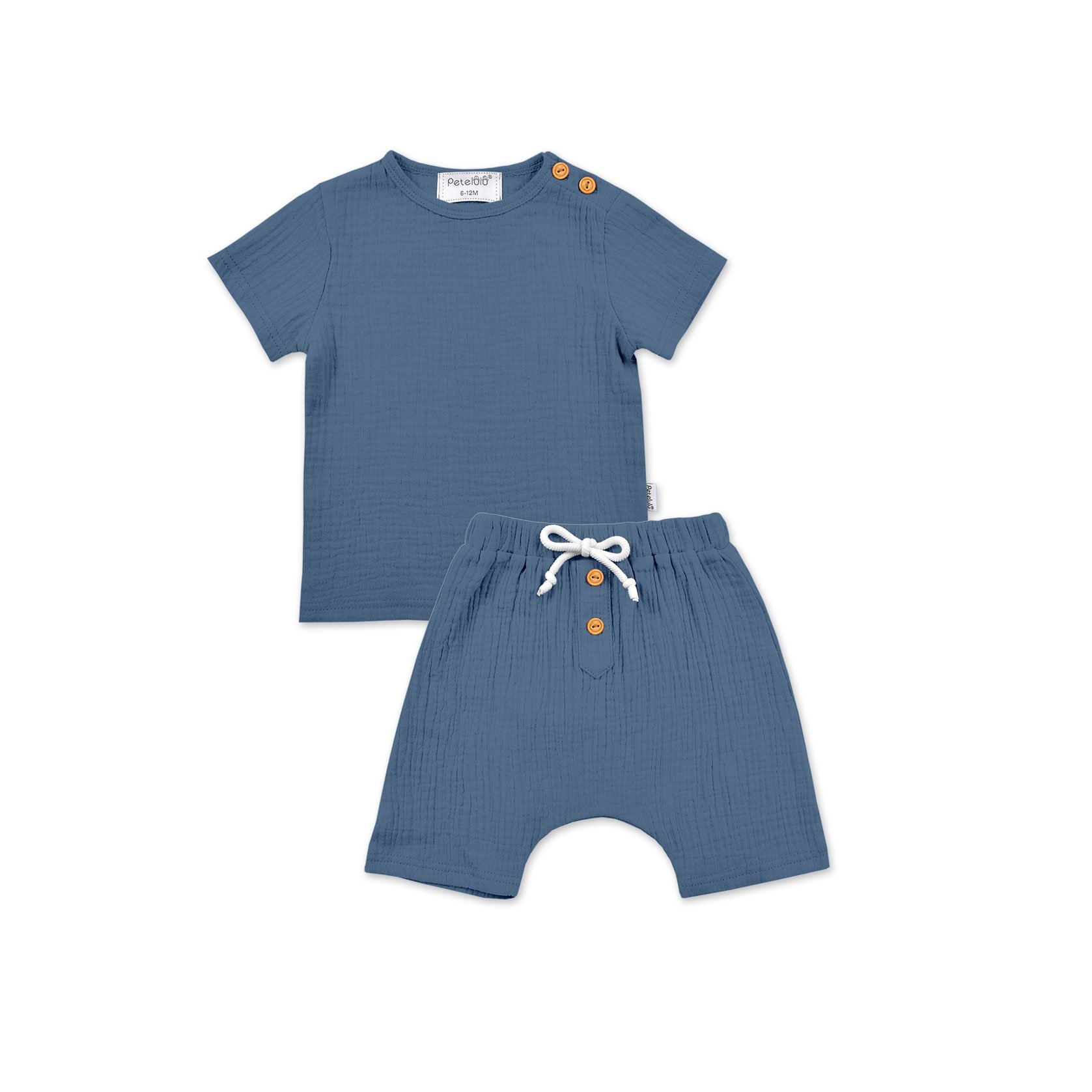 Toddler Kids Baby boys Outfit Clothes Short Sleeve Linen T-shirt Tops Shorts Clothing Set