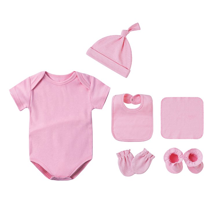 Custom Newborn baby clothing set wholesale Babies Gift Box Combed Cotton rompers bibs mitten 8pcs New Born Baby Clothes gift Set
