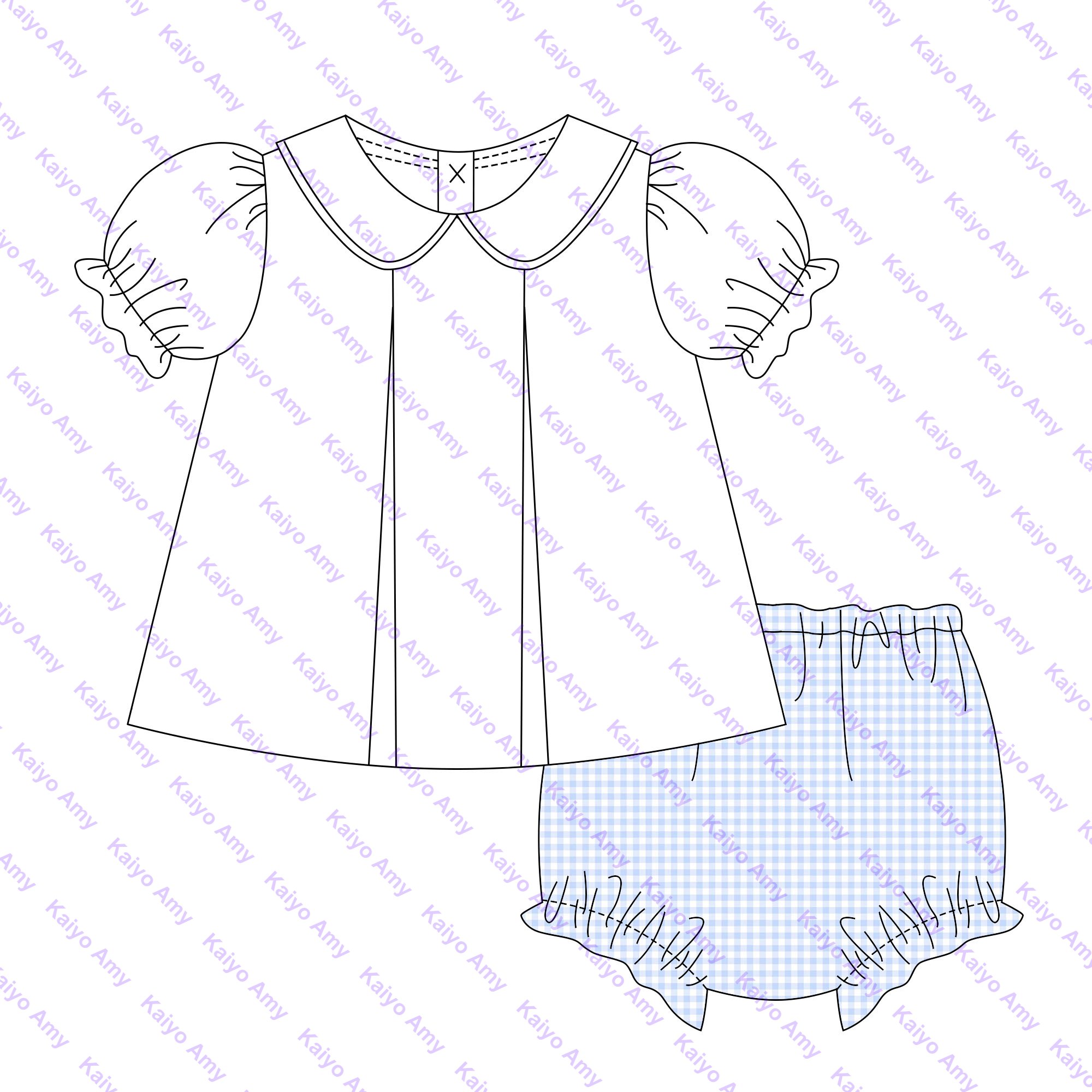 Mardi Gras toddler boys clothing set peter pan collar t shirts matching woven gingham baby boys diaper set