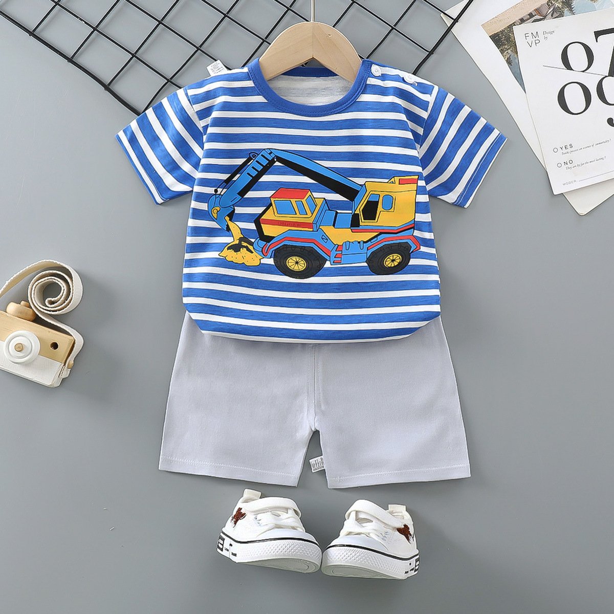 2023 Summer Solid Color Cotton Shorts And T Shirt Kids Clothing Sets Custom Baby Boys Clothing Sets 4 To 12 Years Old