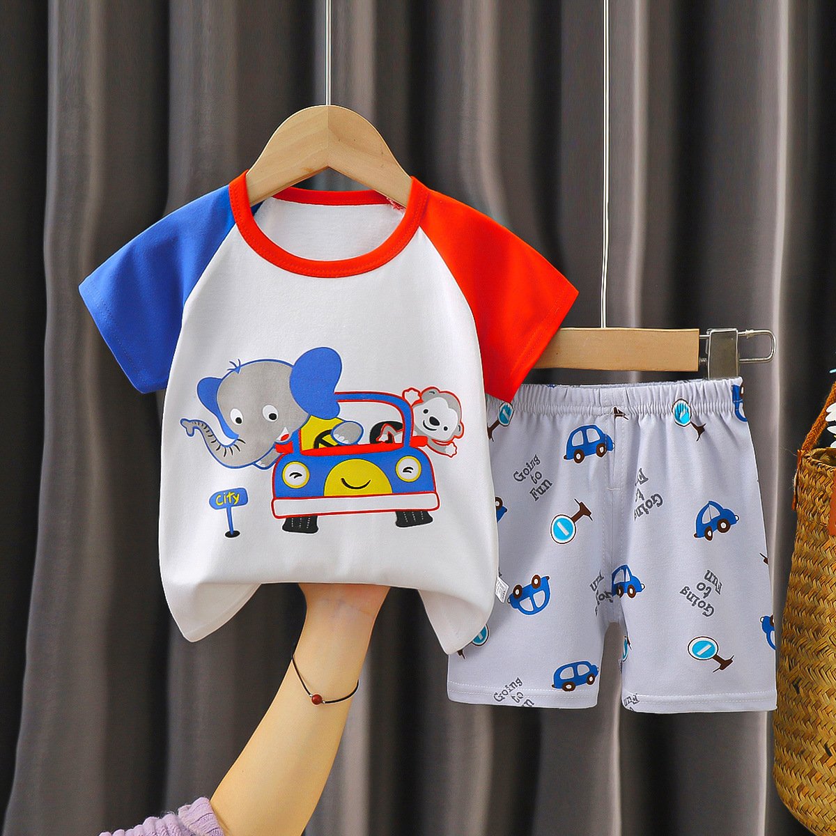 2023 Summer Solid Color Cotton Shorts And T Shirt Kids Clothing Sets Custom Baby Boys Clothing Sets 4 To 12 Years Old