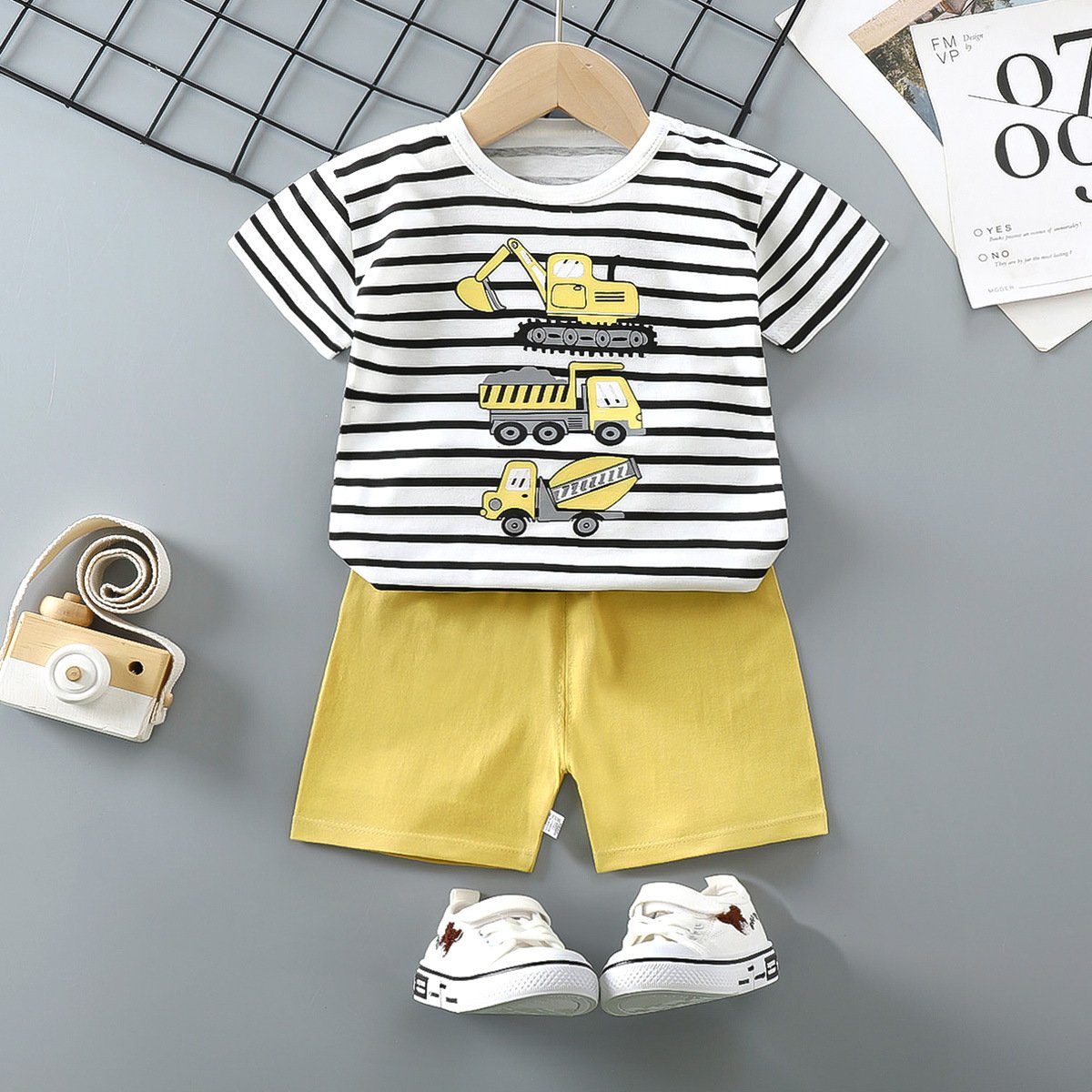 2023 Summer Solid Color Cotton Shorts And T Shirt Kids Clothing Sets Custom Baby Boys Clothing Sets 4 To 12 Years Old