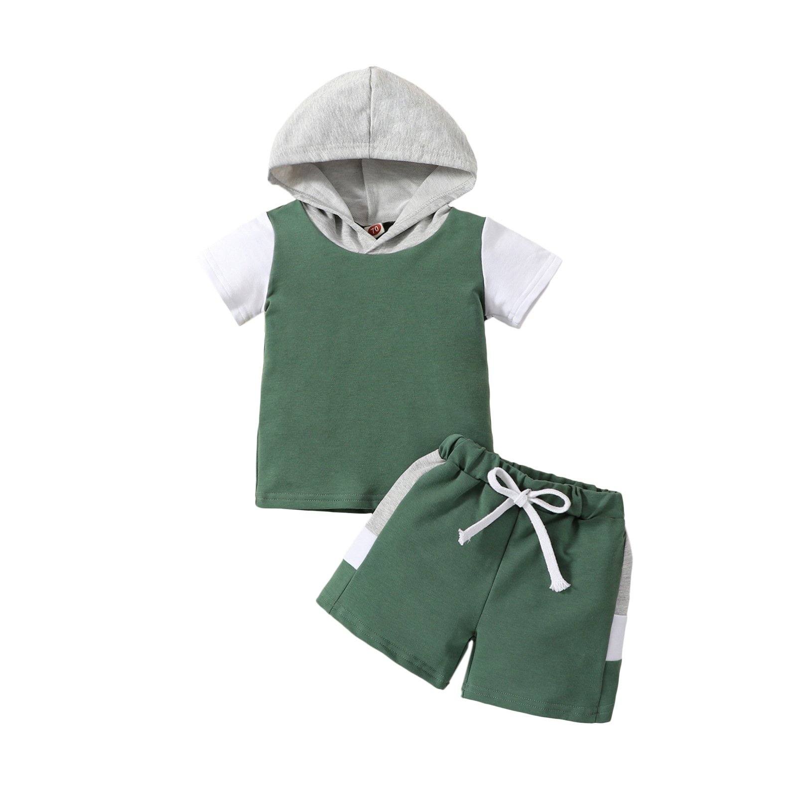 2024New Fashion baby boy summer clothes set new kids hooded t-shirt shorts 2pcs outfit