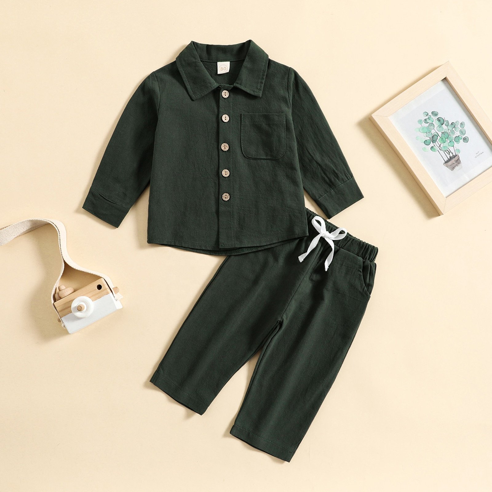 children clothing wear boutique clothing baby boy fall clothing sets 100% cotton linen jackets with pants 2 pcs clothes sets