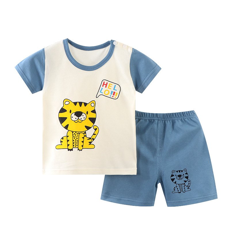 Wholesale Summer Baby Clothing Sets Children Vest Suit Custom Baby Cotton Clothes Baby 2Pcs Clothes Set