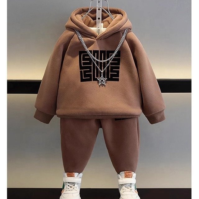 Kids Clothing Boys' Autumn Suit 2023 New Fashion Children's Girls School Casual Hooded Guards 2pcs