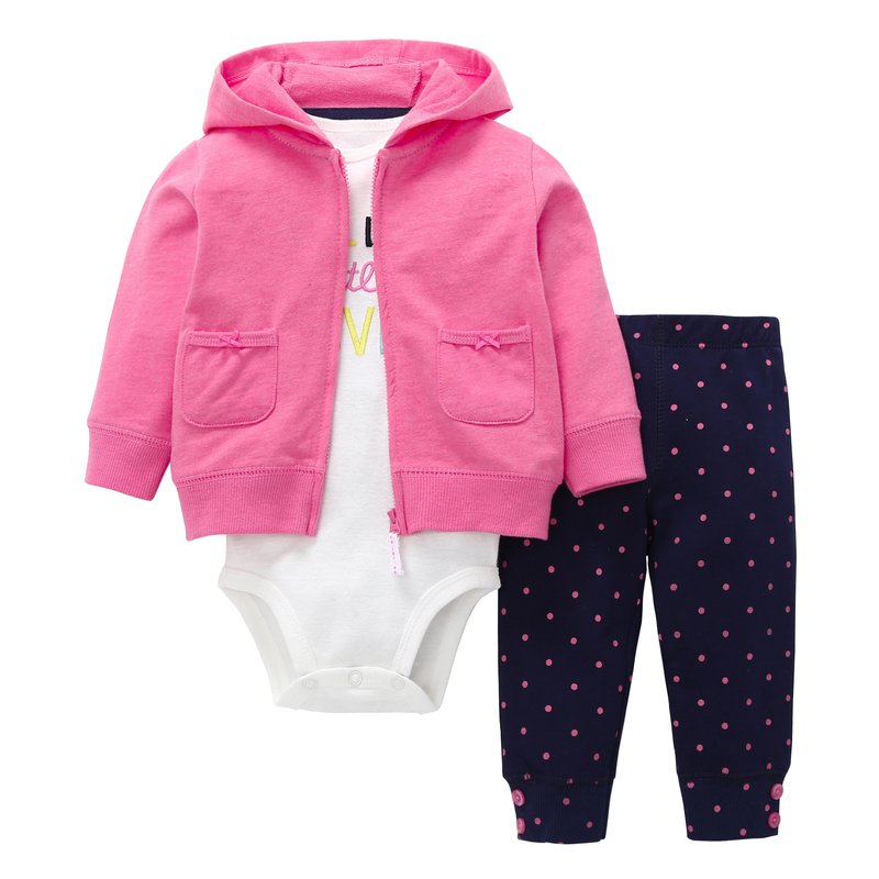 Kids children clothes vendor fall jacket pants romper 3 pcs baby girl boy clothing set