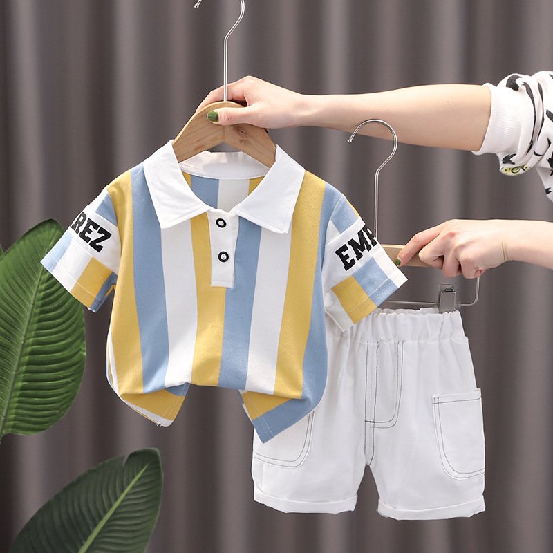 2Pcs Baby Boy Clothing Set Summer Casual Children Clothing For Boy Short Sleeve Tops T-shirt + Shorts Toddler Kids Clothes