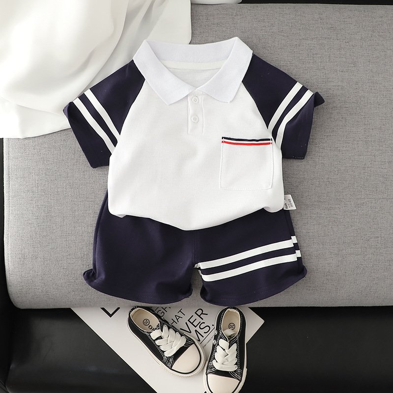 2Pcs Baby Boy Clothing Set Summer Casual Children Clothing For Boy Short Sleeve Tops T-shirt + Shorts Toddler Kids Clothes