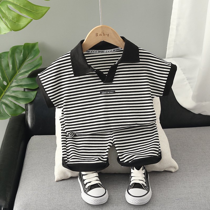 2Pcs Baby Boy Clothing Set Summer Casual Children Clothing For Boy Short Sleeve Tops T-shirt + Shorts Toddler Kids Clothes