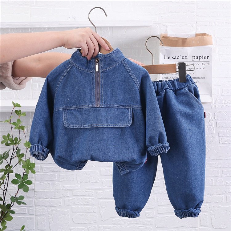 Hot selling Autumn long sleeves jeans 2pcs boys clothing sets boutique kids clothes baby boys clothes