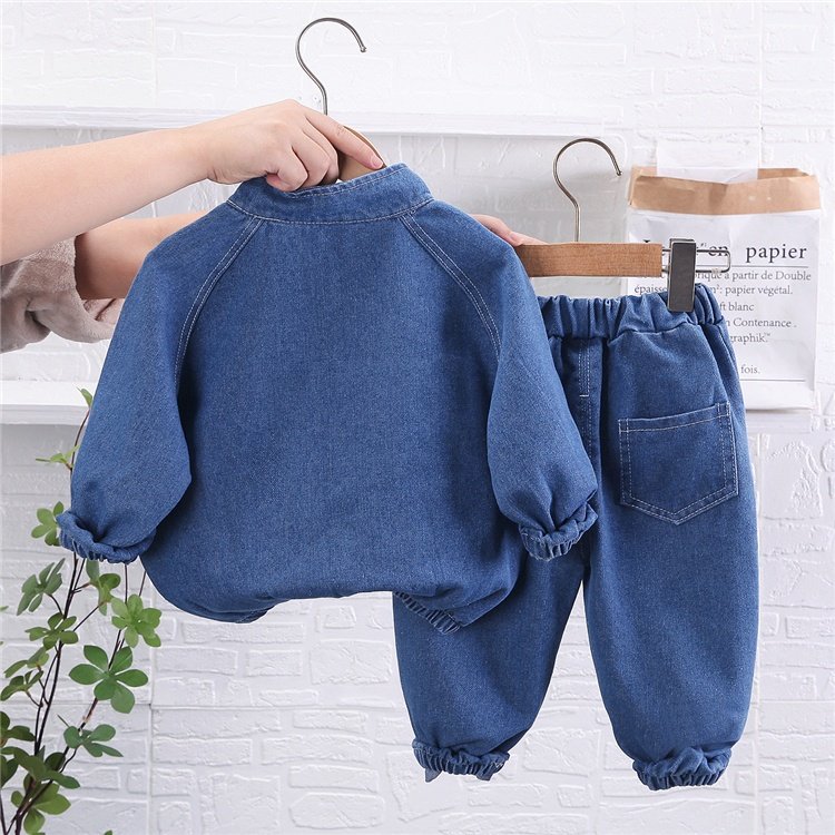 Hot selling Autumn long sleeves jeans 2pcs boys clothing sets boutique kids clothes baby boys clothes