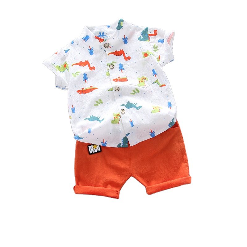 Free Sample YT001 Children's Clothing Summer New Shirt Short-sleeved 2-piece comfortable cotton fabric set Baby Clothes