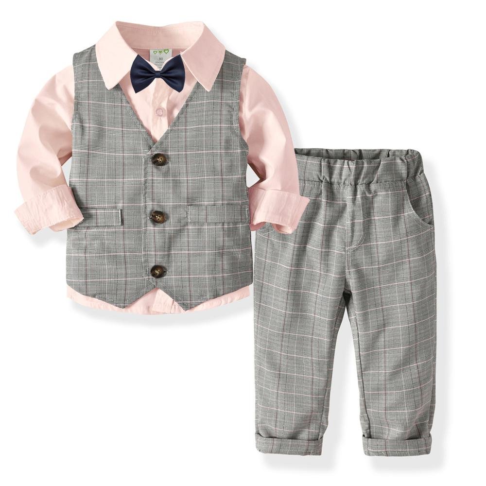 Boys Formal Suit Set Toddler Wedding Party Boys clothing set Outfit Kids Infant Cute Gentleman Tuxedo Birthday Clothing