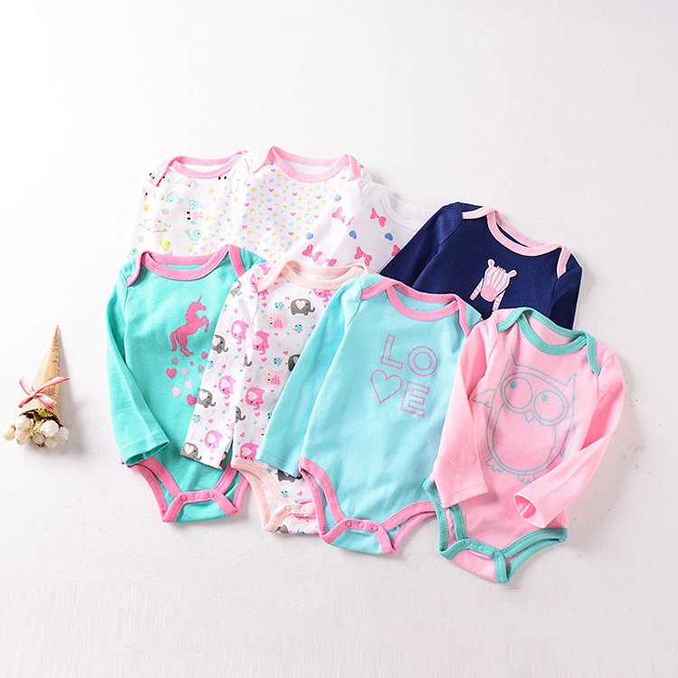 wholesale low price 3-24 months random stock unisex baby onesie clothes cotton baby short sleeve romper baby bodysuit clothing