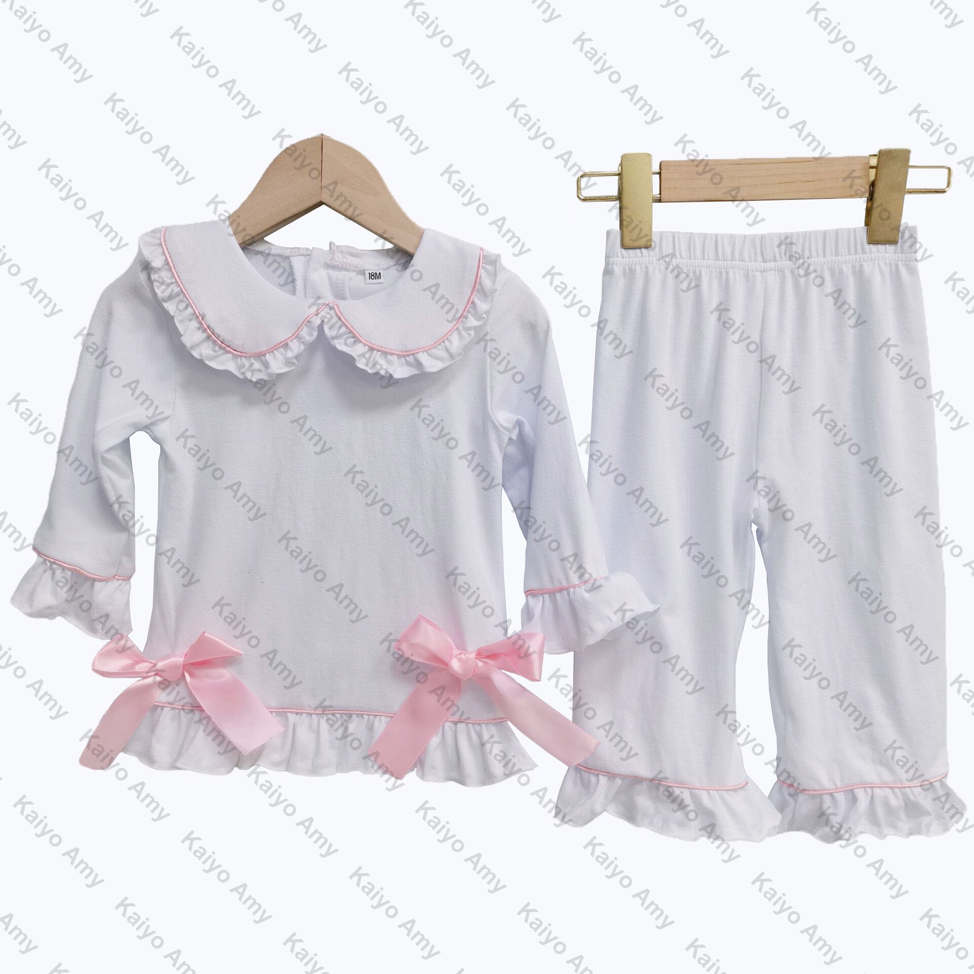 christmas pyjamas family set white cotton knit sibling matching toddler girls sleepwear with bow kids pajamas wholesale