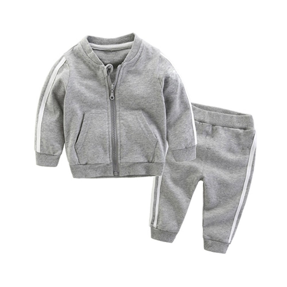 European and American Children's Two-Piece Set Autumn Zipper Coat and Sports Vest with Short Sleeves for Foreign Trade