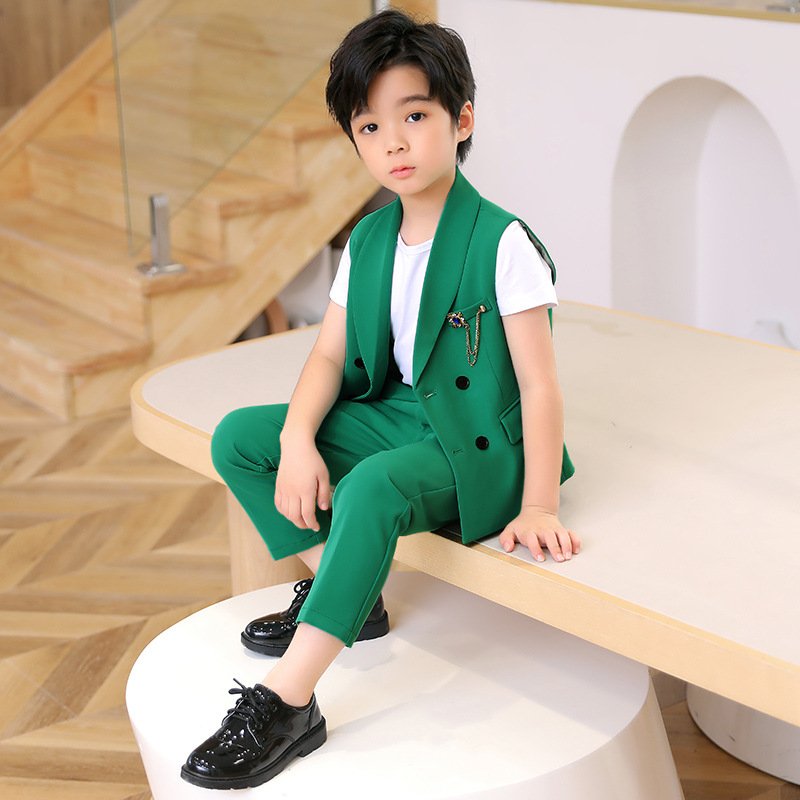 Boys Clothing Sets Springs Autumn New Kids Boys Sleeveless vest Tops+Suspender Pants Casual Clothes Outfit