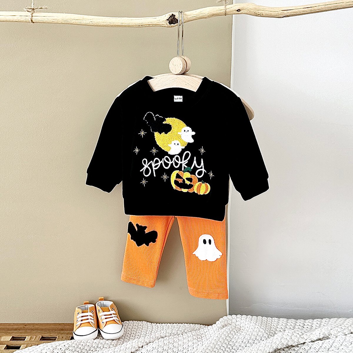 Halloween Newborn Knit Long Sleeve High Quality Clothes Infant Cotton Sets 2pcs Baby Cartoon Clothes Suit