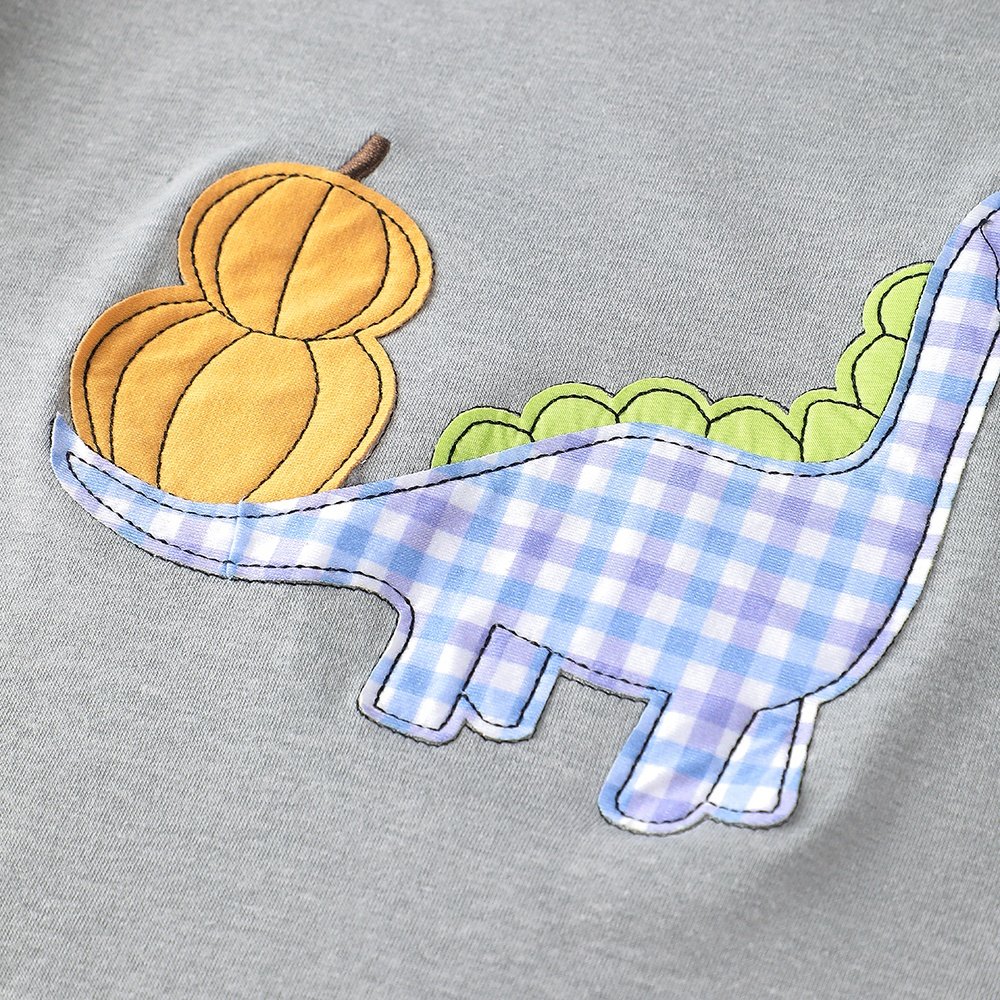 Wholesale Boys Pumpkin Dinosaur Applique Clothes Children Fall smocked Pants set Kids Long Sleeve Cotton Clothing Sets