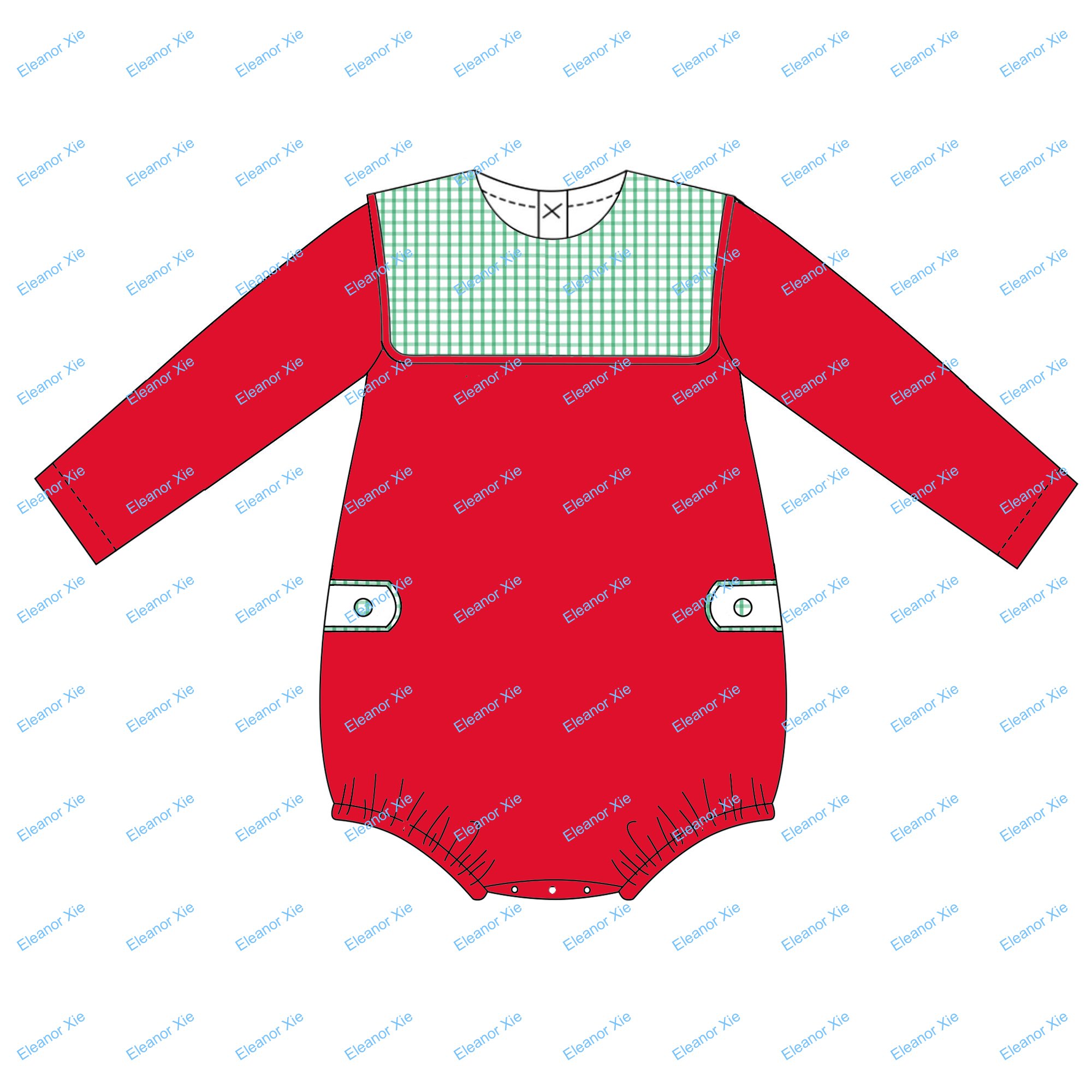 Sibling matching Christmas red cotton green windowpane children boys pants set winter square collar toddler boy clothing sets