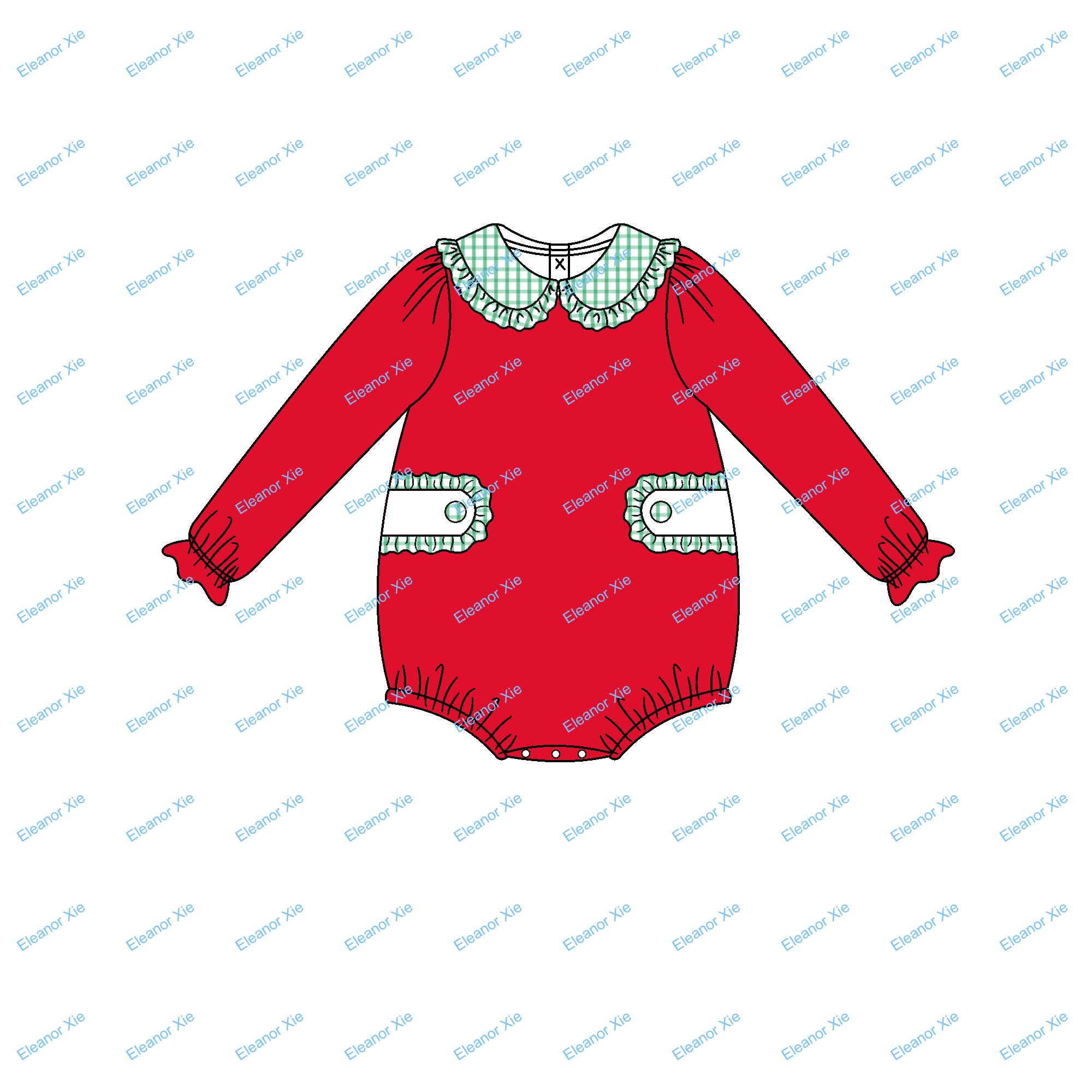 Sibling matching Christmas red cotton green windowpane children boys pants set winter square collar toddler boy clothing sets