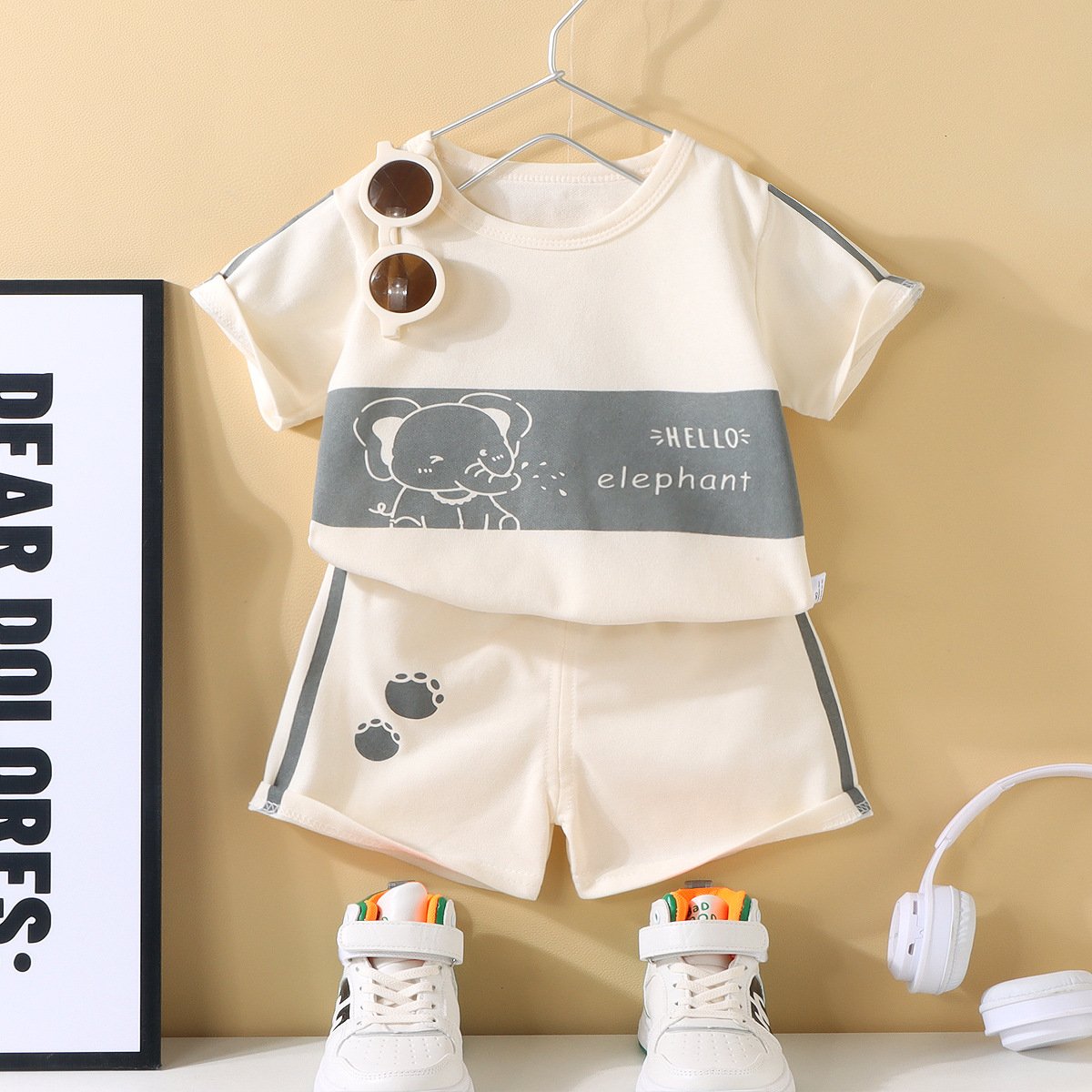 Wholesale Summer Children's Cotton clothing Toddler Kids casual Tshirt Shorts Two Pieces Set Boys Outfit for baby