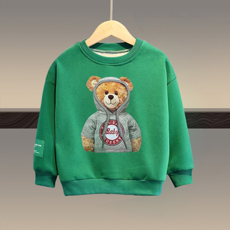 New Arrival Boys Clothing Set O-Neck Hoodie and Pants in Warm Fleece Denim Spring Autumn Hat with Printed Tops for Kids
