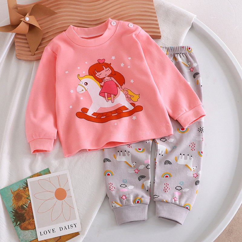 Direct sales from manufacturers of pure cotton thermal underwear sets for children aged 0-7