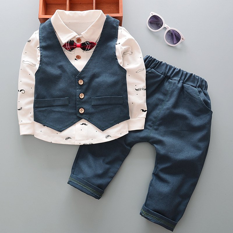 Children's clothing, children's Autumn Clothing New Baby Clothes Set Shirt Vest Three piece set