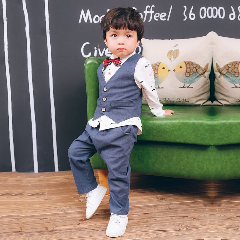 Children's clothing, children's Autumn Clothing New Baby Clothes Set Shirt Vest Three piece set
