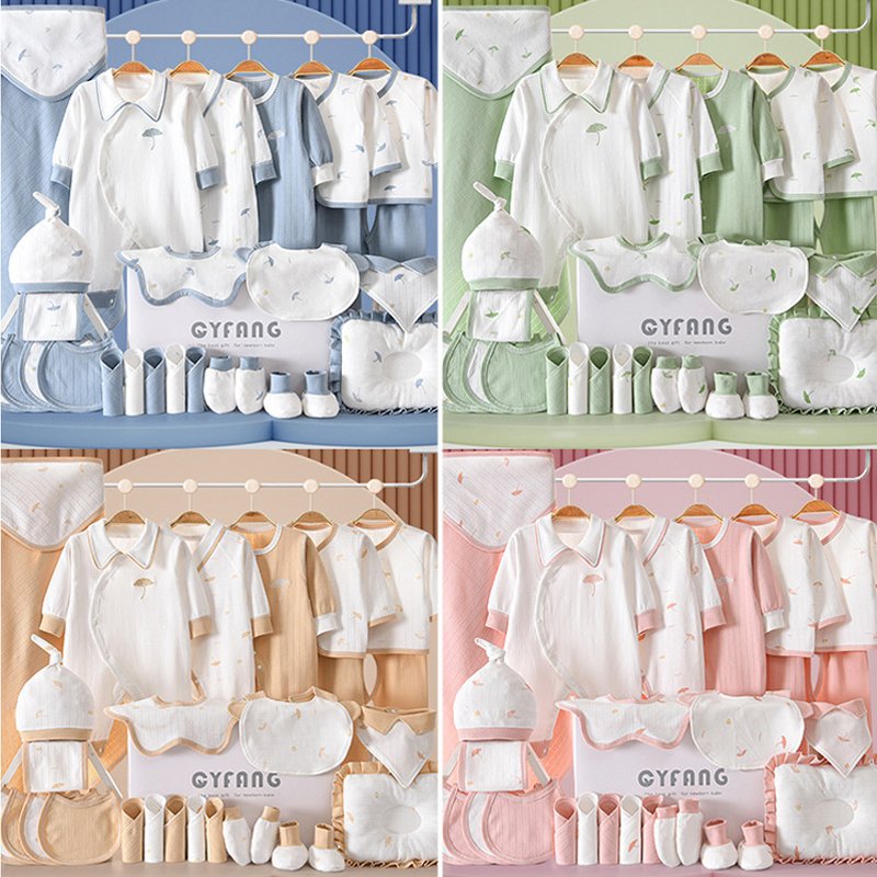 Spring Summer 0-6 Months 100% Cotton Newborn Clothes Baby Boys Girls Gift Set Jumpsuits Baby Clothes Gift Set